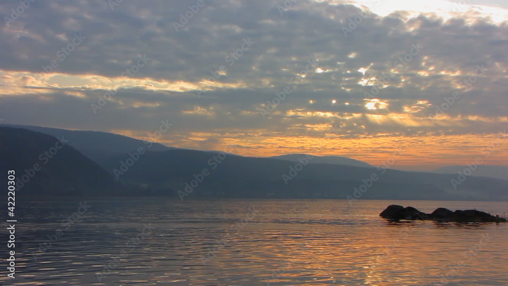 The sunset on river. The sunset on river.