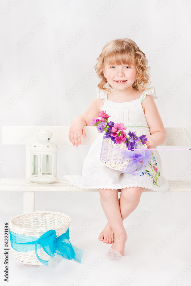 Beautiful girl with lantern, on a gray background Beautiful girl with lantern, on a gray background