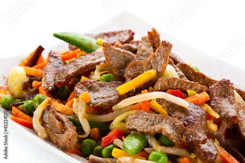 Roasted meat and vegetables 