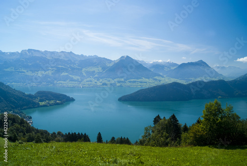 View of Lake Lucerne on the descent from Mount Rigi, Switzerland