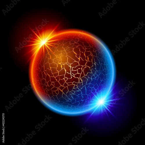 Fire and ice ball planet