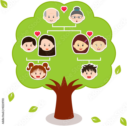 Vector Icons: Family Tree, A diagram on a genealogical tree