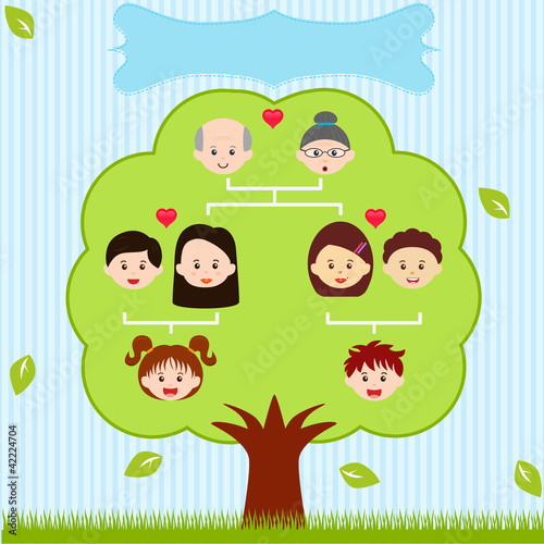 Vector Icons: Family Tree, A diagram on a genealogical tree