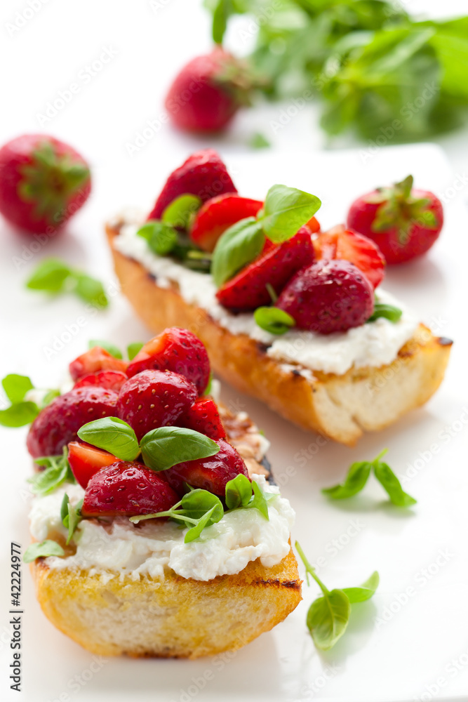 Strawberry bruschetta