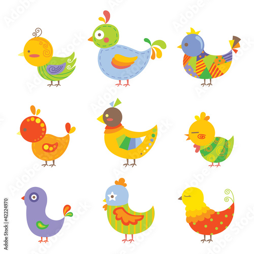 Colorful chickens
