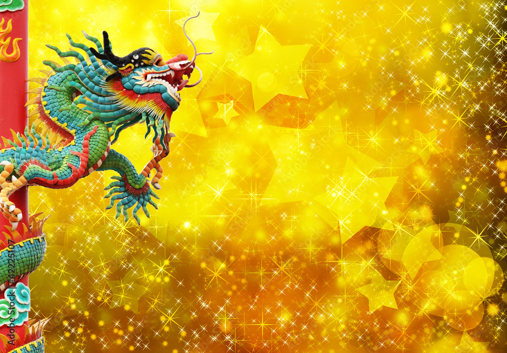 chinese dragon and yellow star background chinese dragon and yellow star background