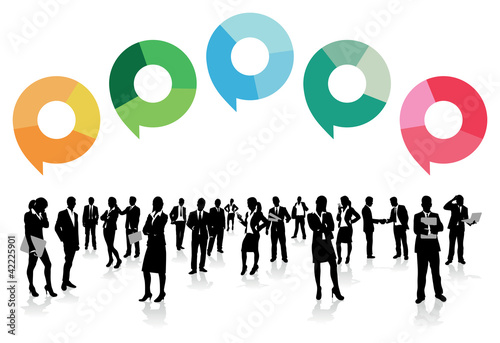 business people with speech bubbles
