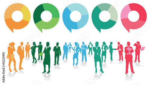 business people with speech bubbles