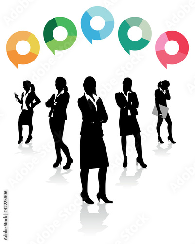 business women with speech bubbles above