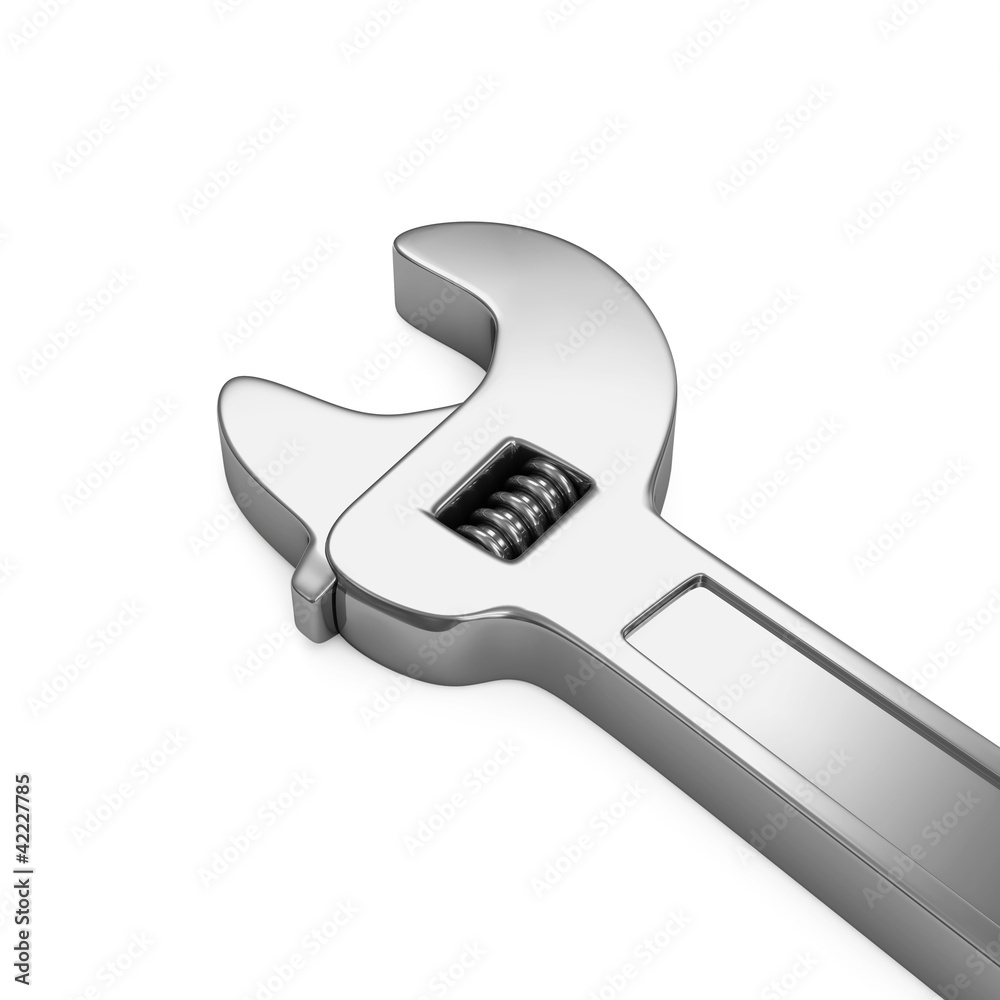 Adjustable Wrench isolated on white background Stock Illustration