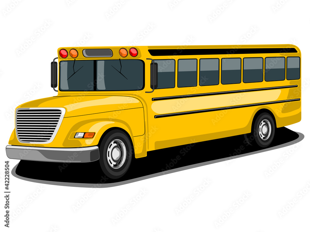 Illustration of retro yellow Bus. EPS 10.