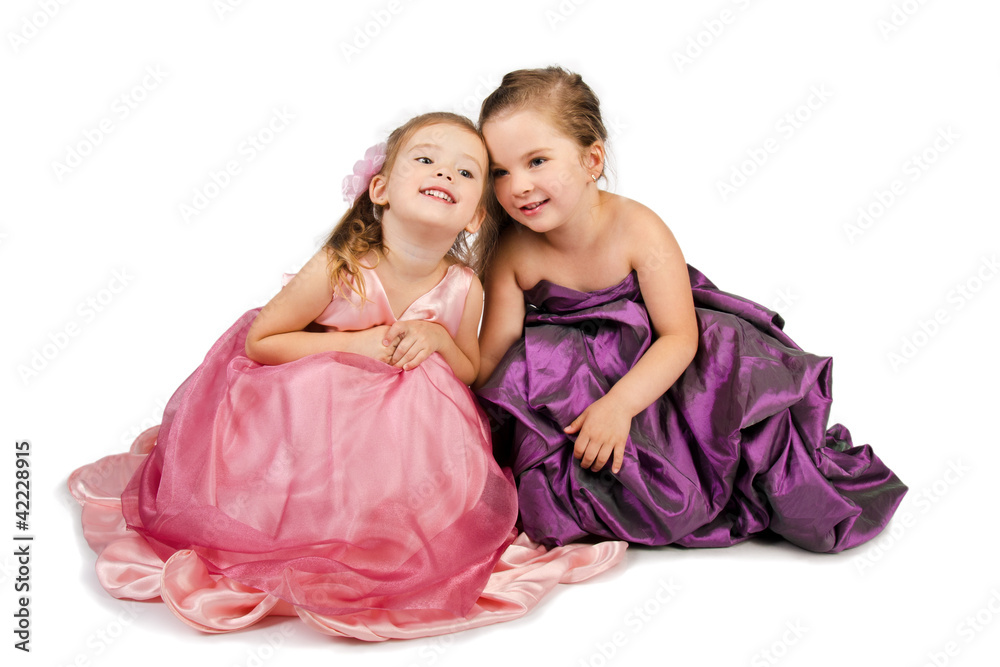 Two little girls speaking with each other Two little girls speaking with each other