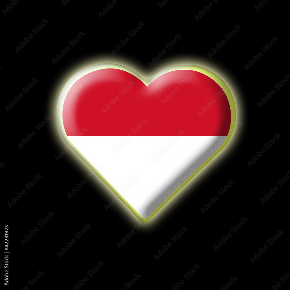 Coeur drapeau Indonésie Coeur drapeau Indonésie