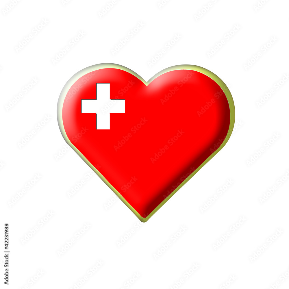 Coeur drapeau Suisse Coeur drapeau Suisse
