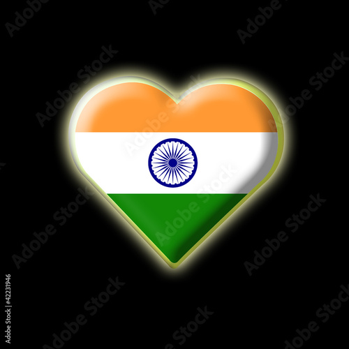 Coeur drapeau indien