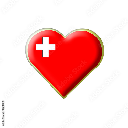 Coeur drapeau Suisse