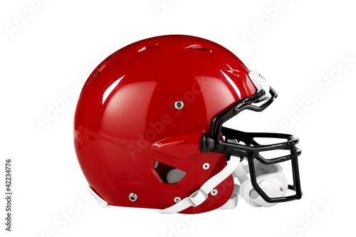 Red Football Helmet Side View
