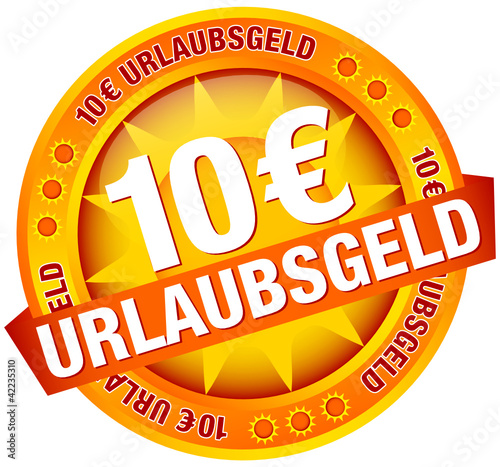 Button Banner "10 € Urlaubsgeld" gelb