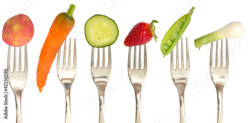 vegetables on the forks, diet concept