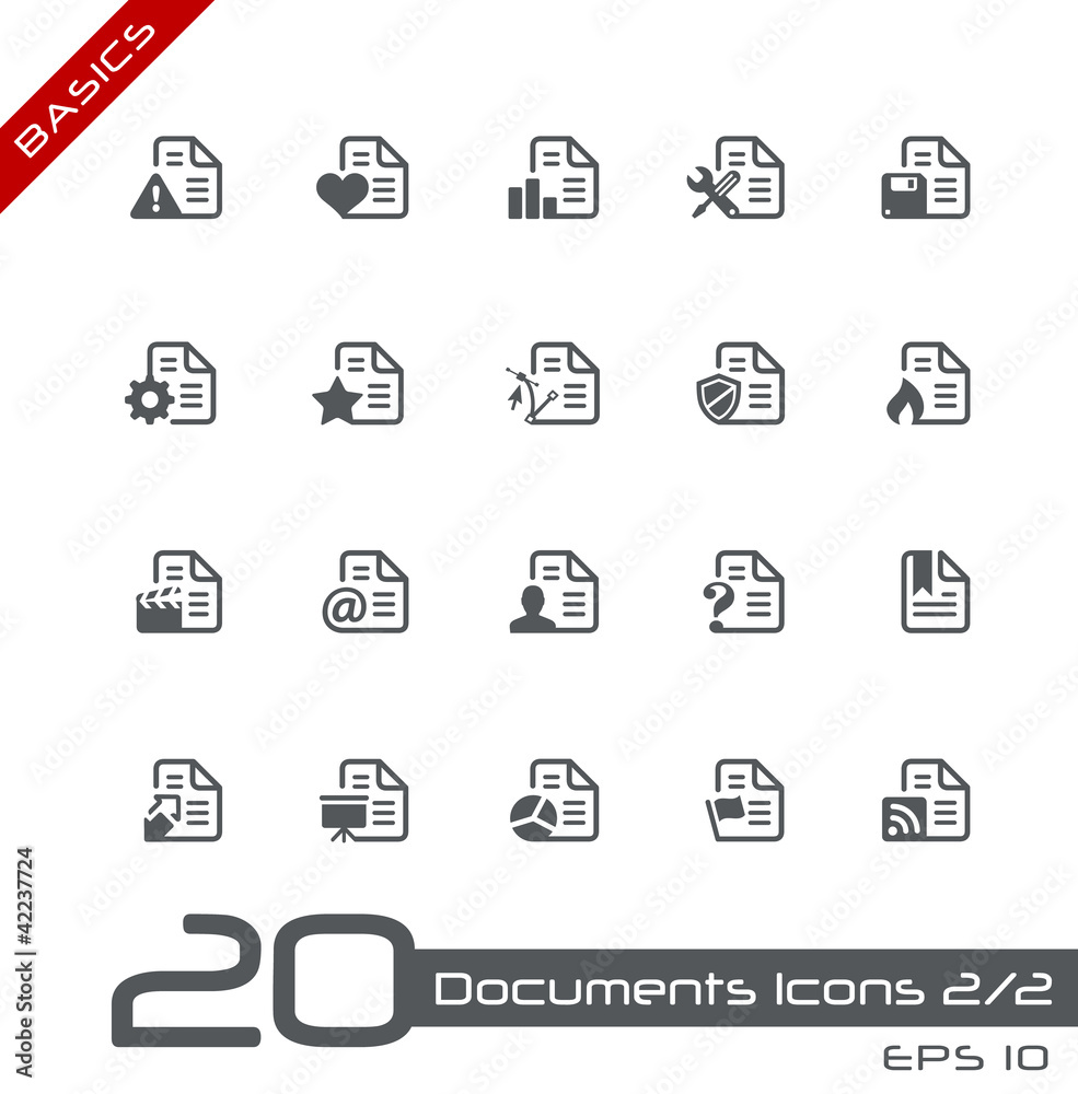 Documents Icons - Set 2 of 2 // Basics