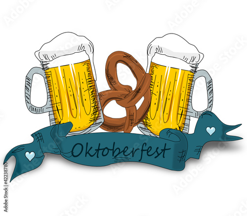 Oktoberfest, Bier und Brezel