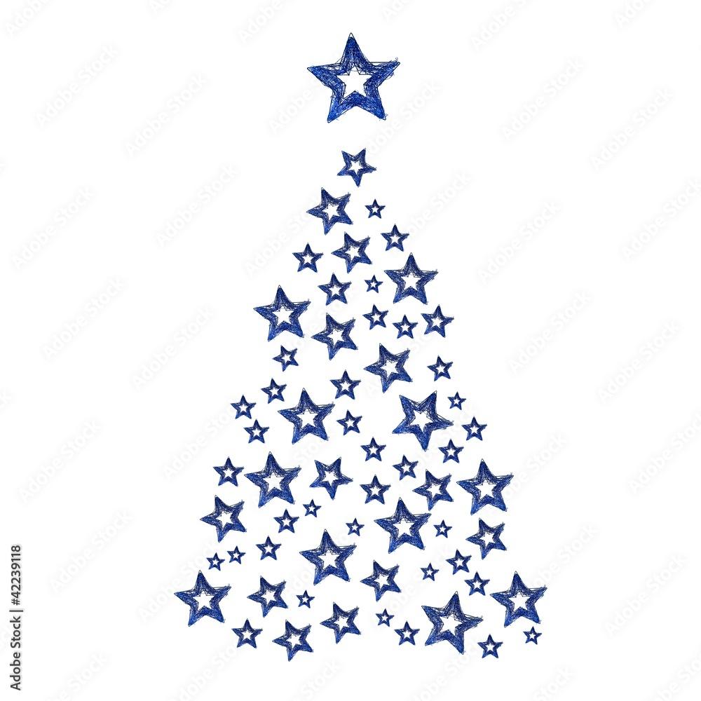 Weihnachtsbaum aus blauen Sternen Weihnachtsbaum aus blauen Sternen