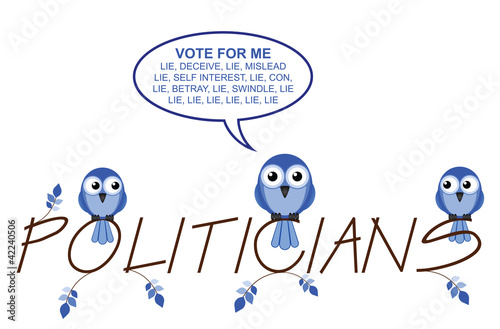Politicians twig text isolated on white background