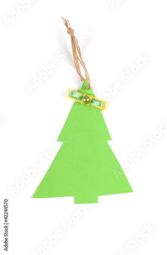 Christmas tree label made from paper