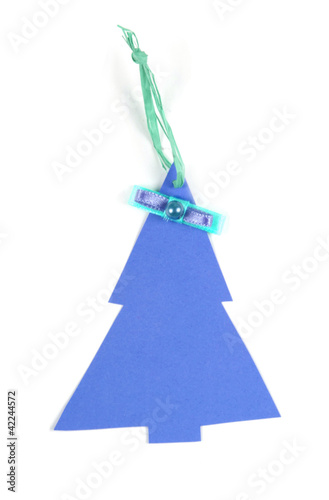 Christmas tree label made from paper