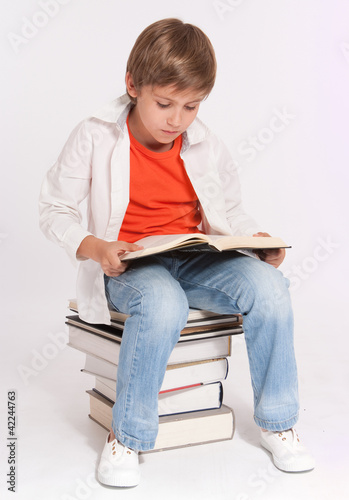 Hard-working schoolboy