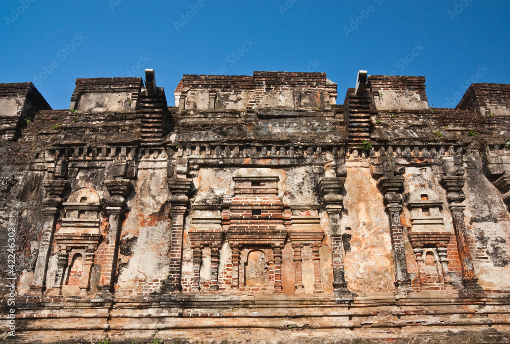 Wall of ancient building in Polonnaruva, Sri Lanka