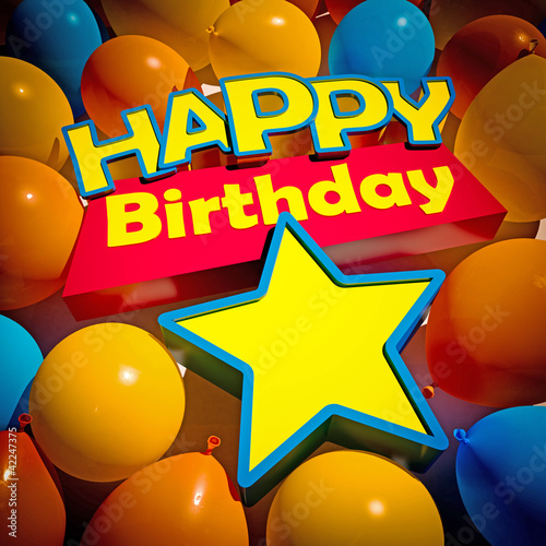 Happy Birthday star balloons
