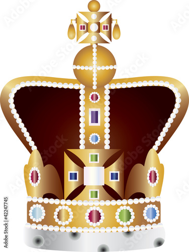 English Coronation Crown Jewels Illustration