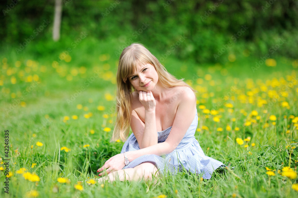 Outdoor portrait of beautiful young blond woman Outdoor portrait of beautiful young blond woman