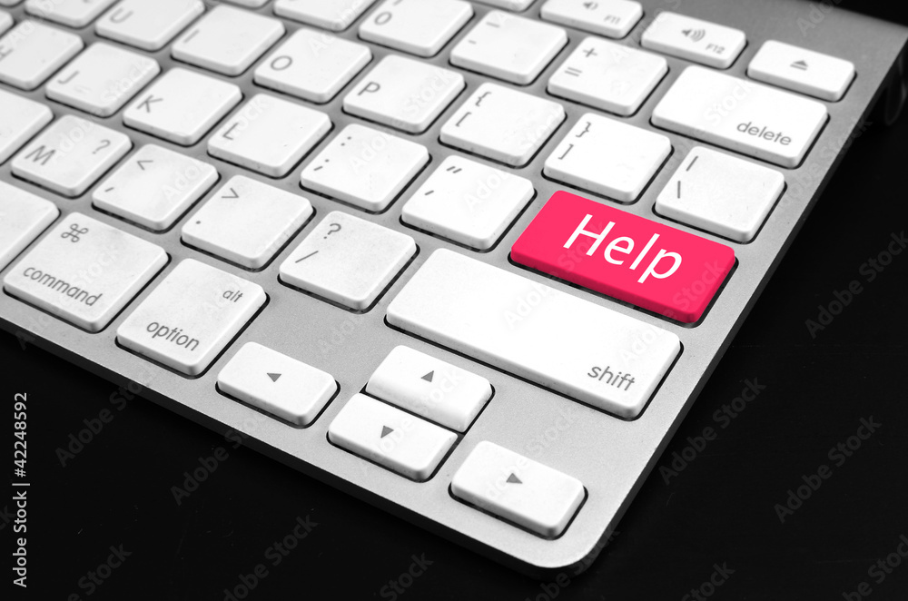 Keyboard with keypad help - IT support concept Keyboard with keypad help - IT support concept