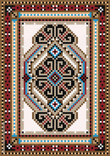 Oriental design in the frame for carpet