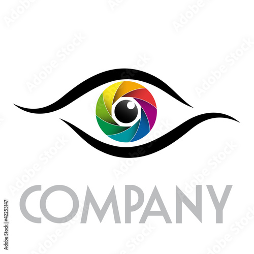 Logo rainbow eye, iris # Vector photo