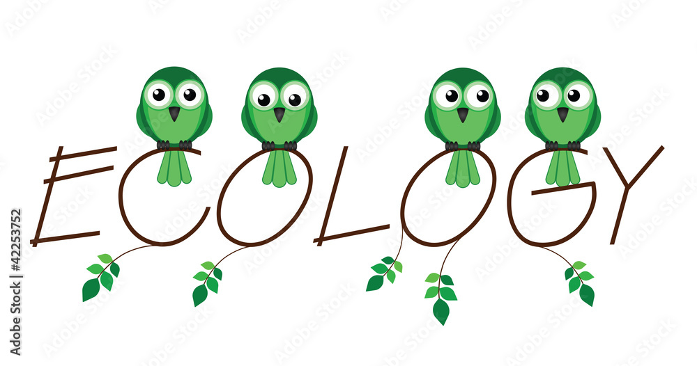 Obraz premium Ecology twig text isolated on white background