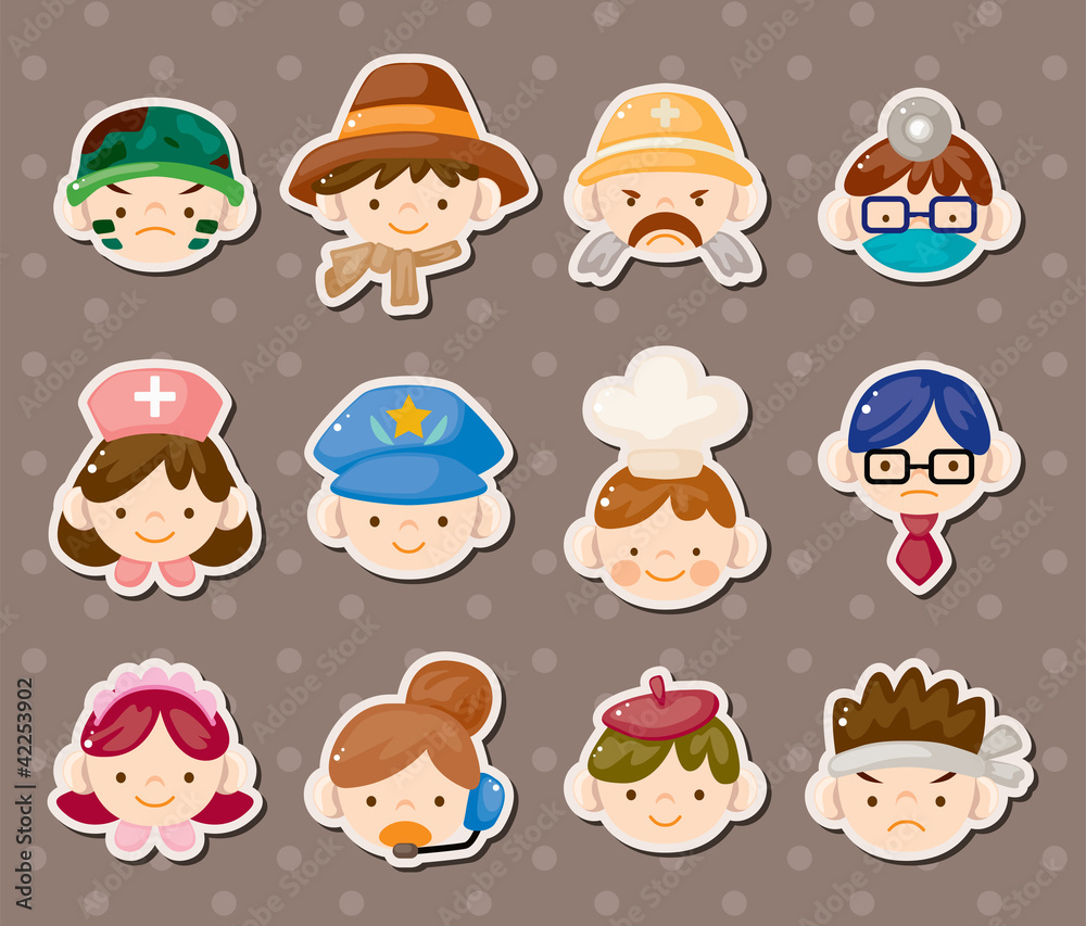 Obraz premium people job face stickers