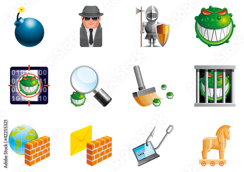 Internet security icons  (EPS 10,includes transparency)