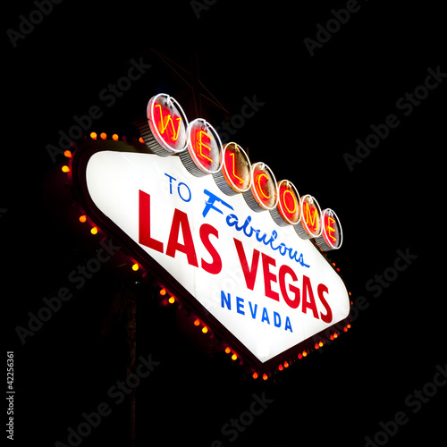welcome to Fabulous Las Vegas Sign on black