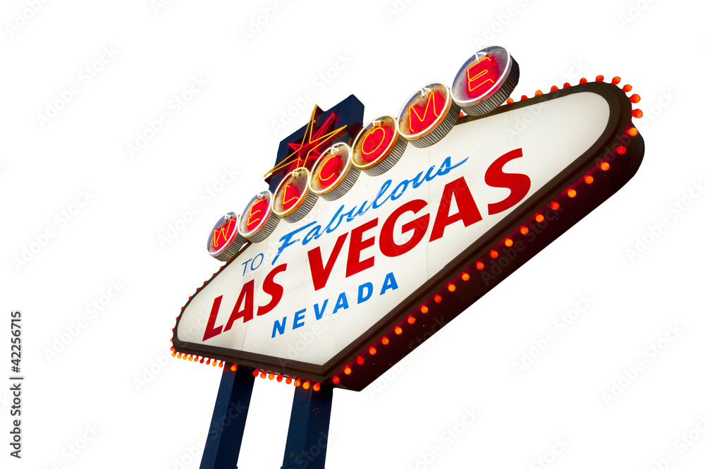 Fototapeta premium welcome to Fabulous Las Vegas Sign on white