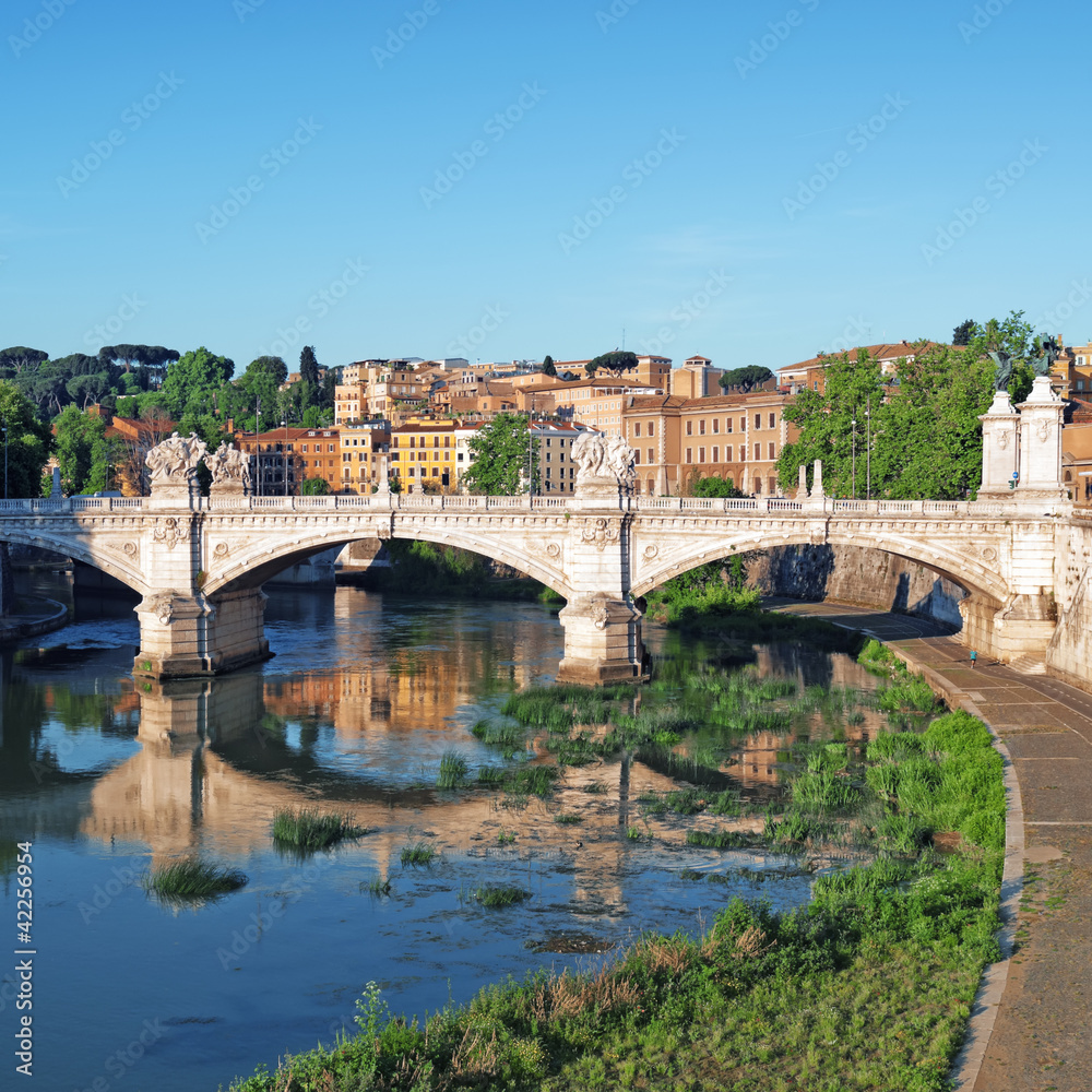 View of Trastevere district in Rome - Italy