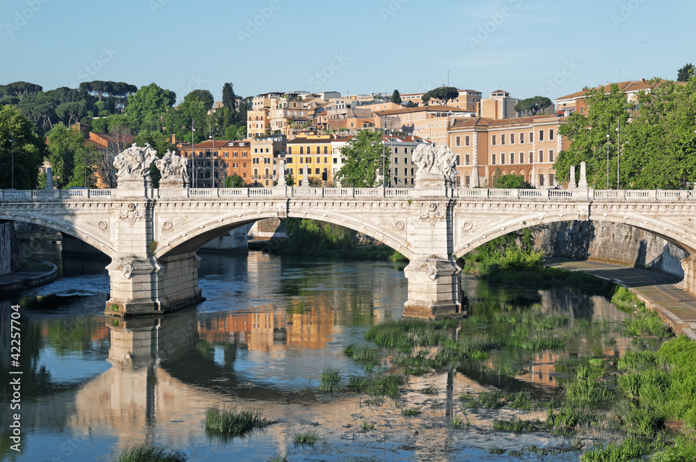 View of Trastevere district in Rome - Italy