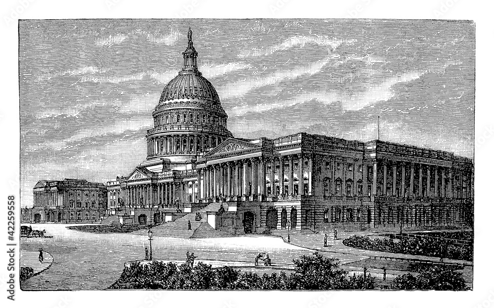 Washington : the Capitol - (a view : end 19th century)