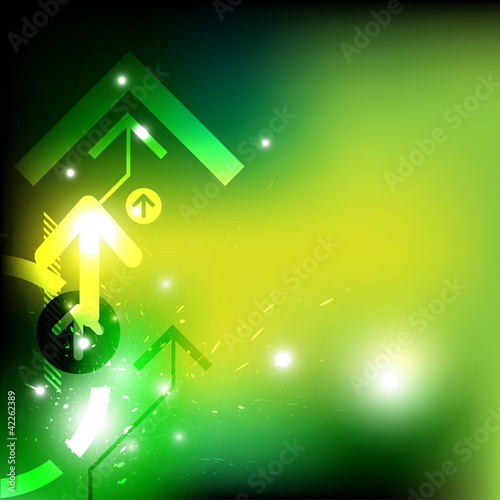 green arrow abstract design