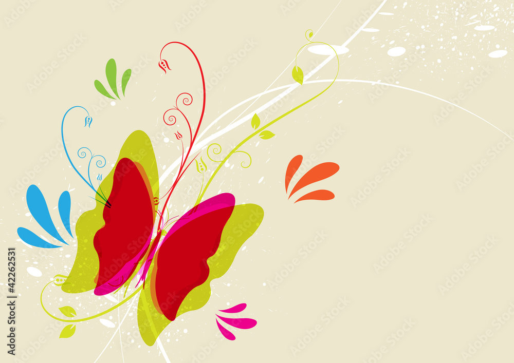 Butterfly and floral Butterfly and floral