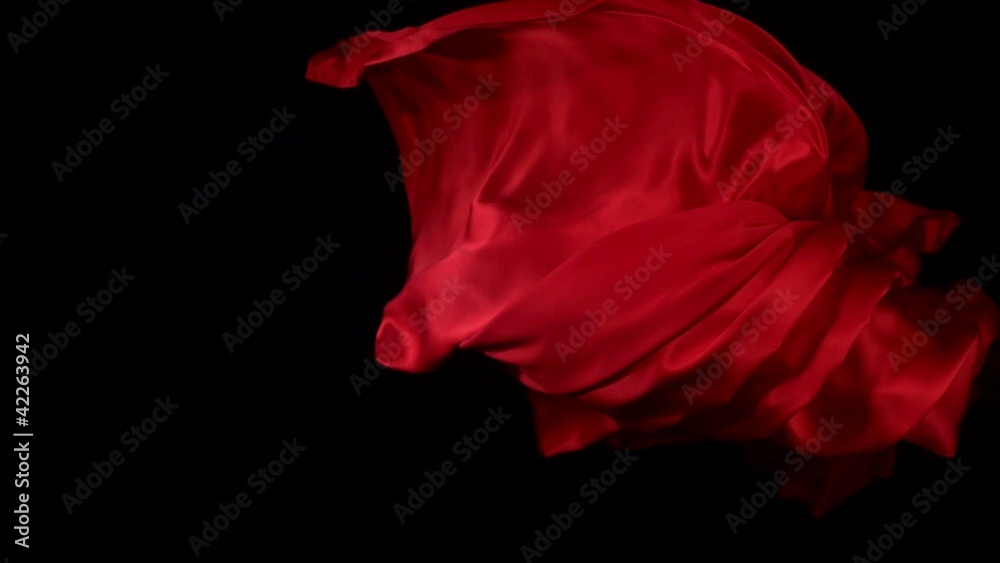 Red velvet fabric, Slow Motion Red velvet fabric, Slow Motion