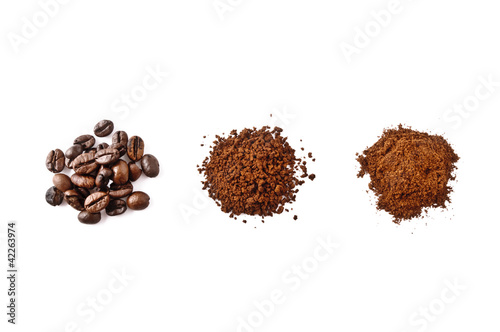 caffè in grani, solubile, in polvere