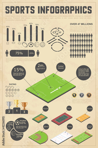 Design elements for sports infographics. Vector illustration.
